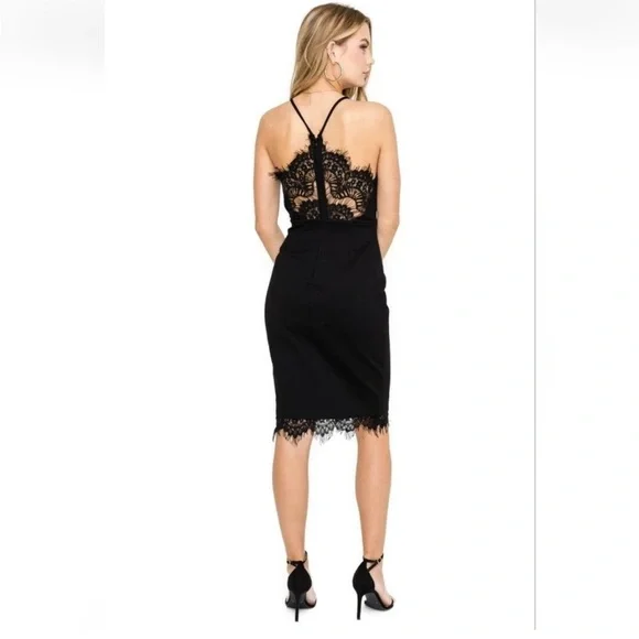 Astr Black Lace Midi Bodycon - Picture 2 of 8